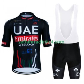 Uae Emirates Black Fahrradbekleidung Radtrikot Kurzarm + Trägershorts 2024
